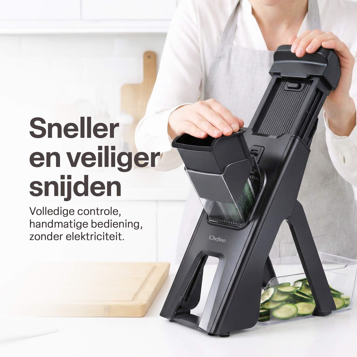 Chefino Taglio Mandoline – Groentesnijder met Opvangbak – Verstelbaar