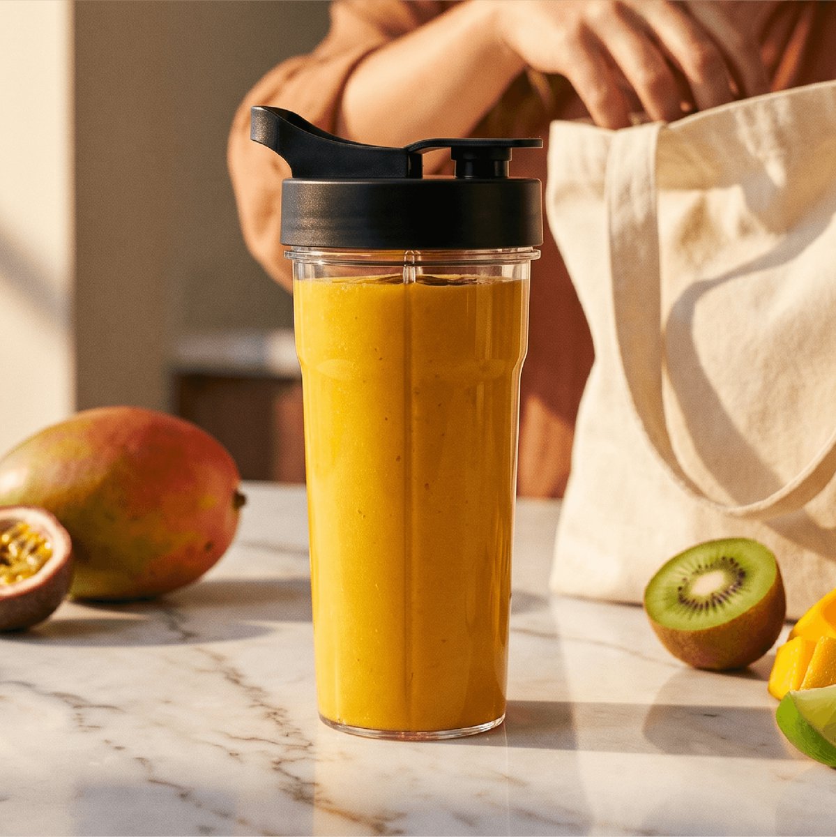 Chefino Blender Beker 700 ml – To Go Beker met Drinkdeksel – BPA-vrij