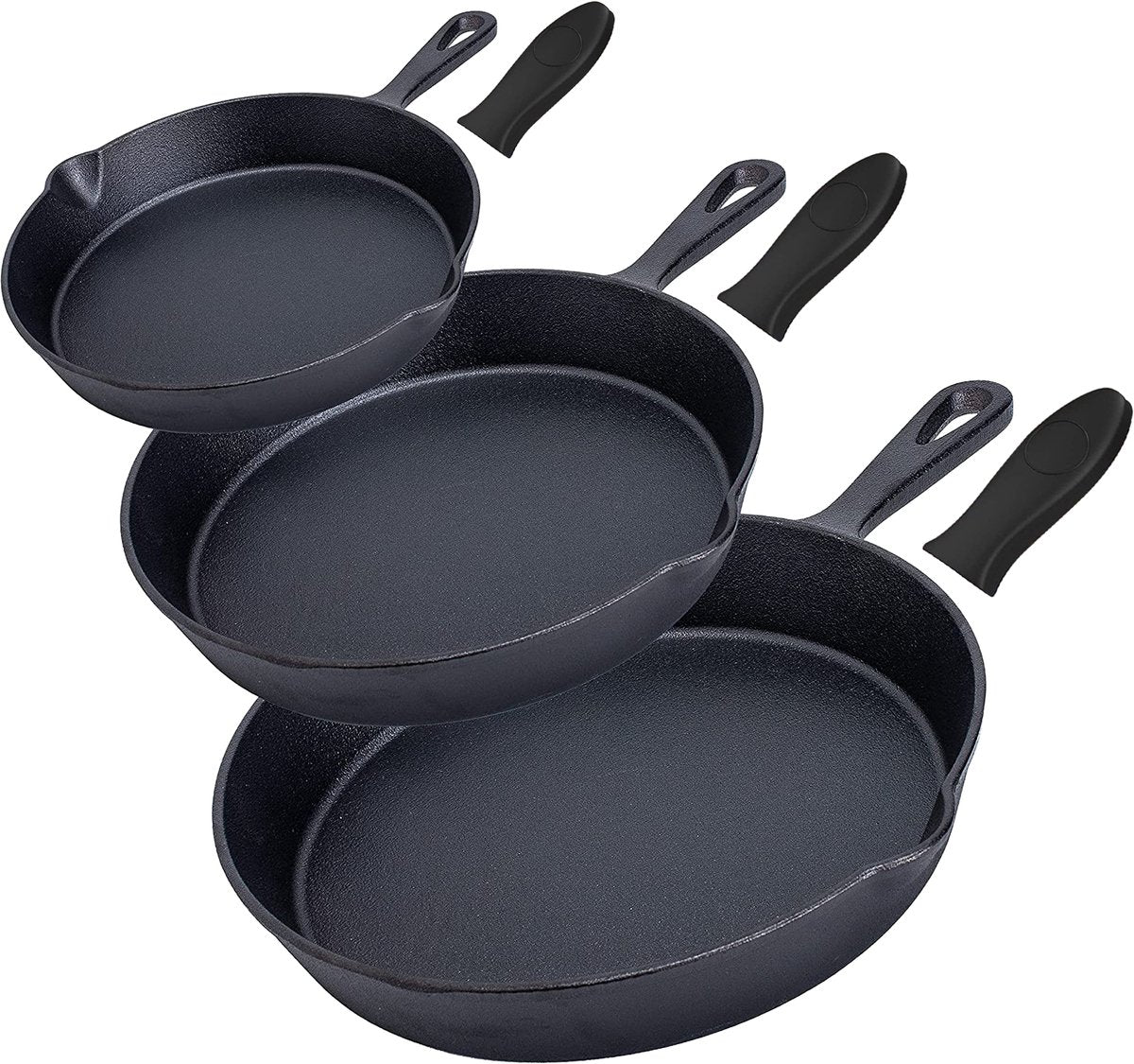 Chefino Gietijzeren Skillet Set 3-delig – Ø16, Ø19,5 & Ø24,5 cm – Pre-seasoned