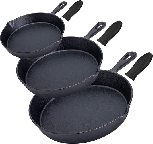 Chefino Gietijzeren Skillet Set 3-delig – Ø16, Ø19,5 & Ø24,5 cm – Pre-seasoned
