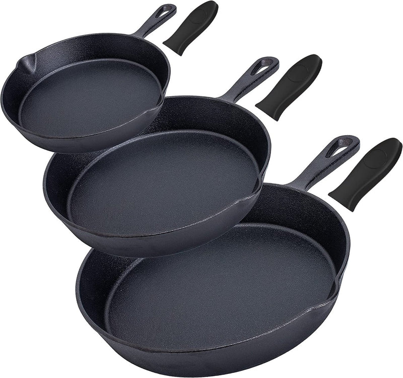 Chefino Gietijzeren Skillet Set 3-delig – Ø16, Ø19,5 & Ø24,5 cm – Pre-seasoned