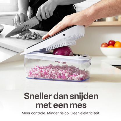 Chefino Squalo Groentesnijder Set – 8 RVS Messen – Met Opvangbak