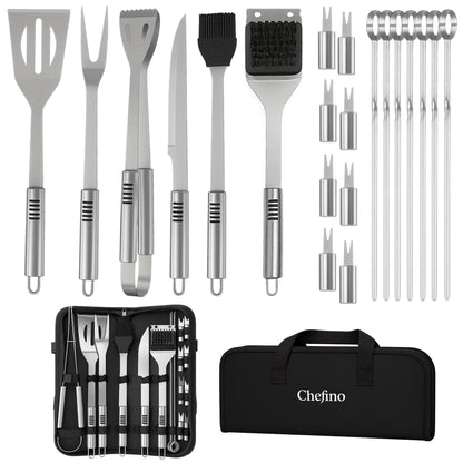 Chefino BBQ Accessoires 21-delig – RVS – Kamado Set