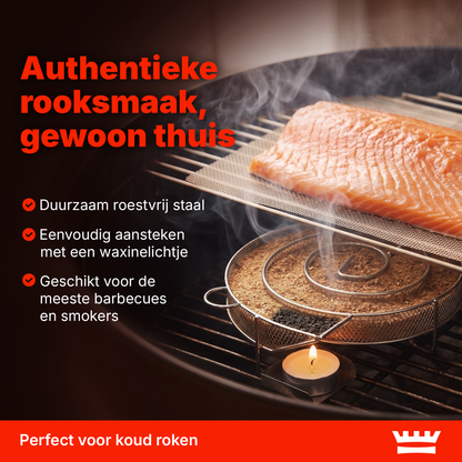 Chefino Rookgenerator Koud Roken – RVS Rookspiraal Ø20 cm – Tot 7 Uur