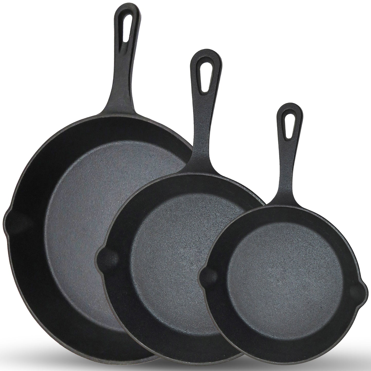 Chefino Gietijzeren Pannenset 3-delig – Skillet Set – Inductie & Oven