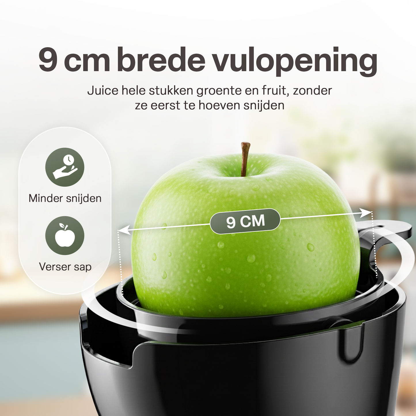 Chefino Slowjuicer – Koude Pers – 9 cm Vultrechter – Stil & Hoog Saprendement