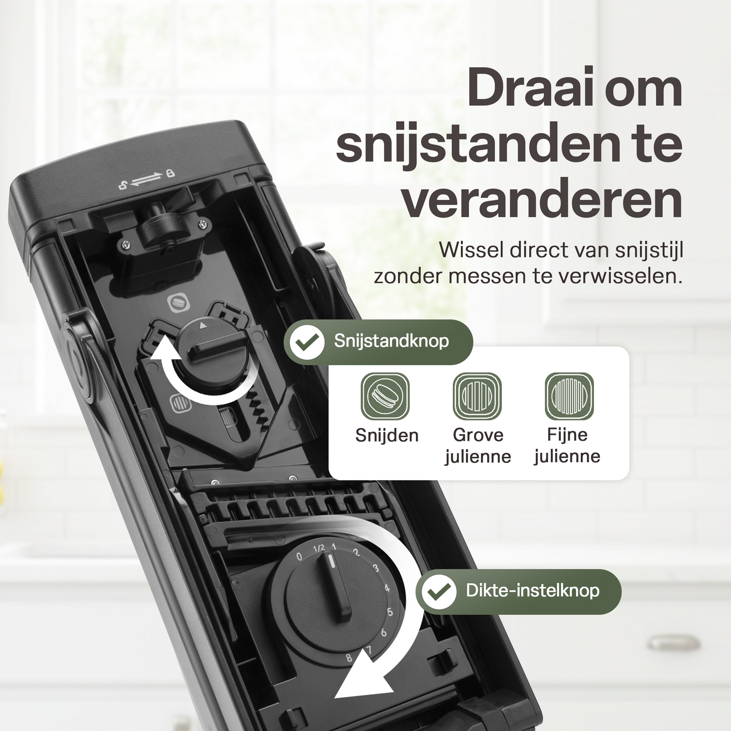 Chefino Taglio Mandoline – Groentesnijder met Opvangbak – Verstelbaar