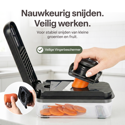 Chefino Trito Groentesnijder Set – 750 ml – 5 RVS Messen – Opvangbak