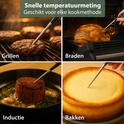 Chefino Draadloze Vleesthermometer – Bluetooth – App – 250m Bereik