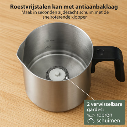 Chefino Melkopschuimer 4-in-1 – RVS – Vaatwasbestendig