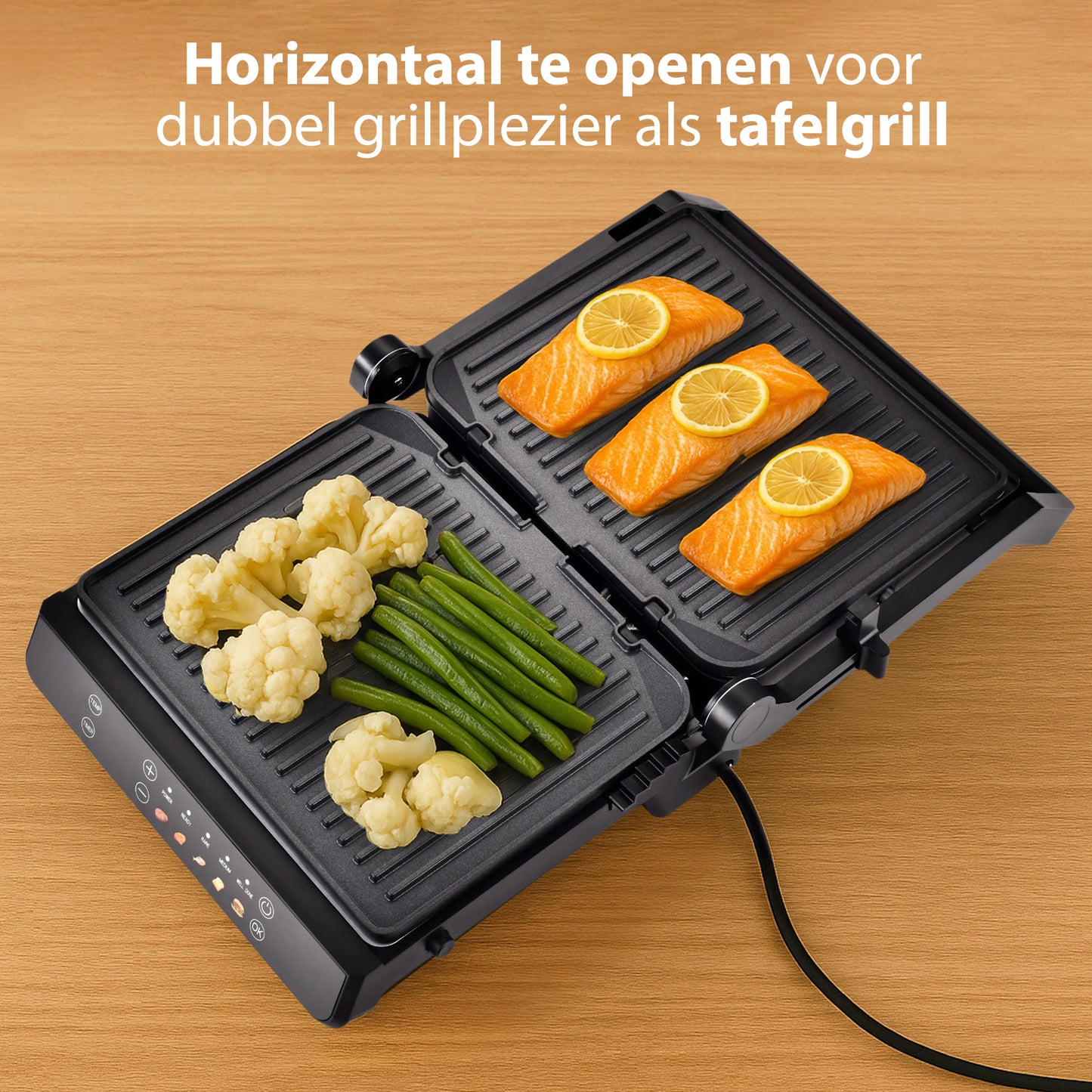 Chefino Contactgrill XL 2000W – PFAS-vrij – Uitneembare Platen – 180°