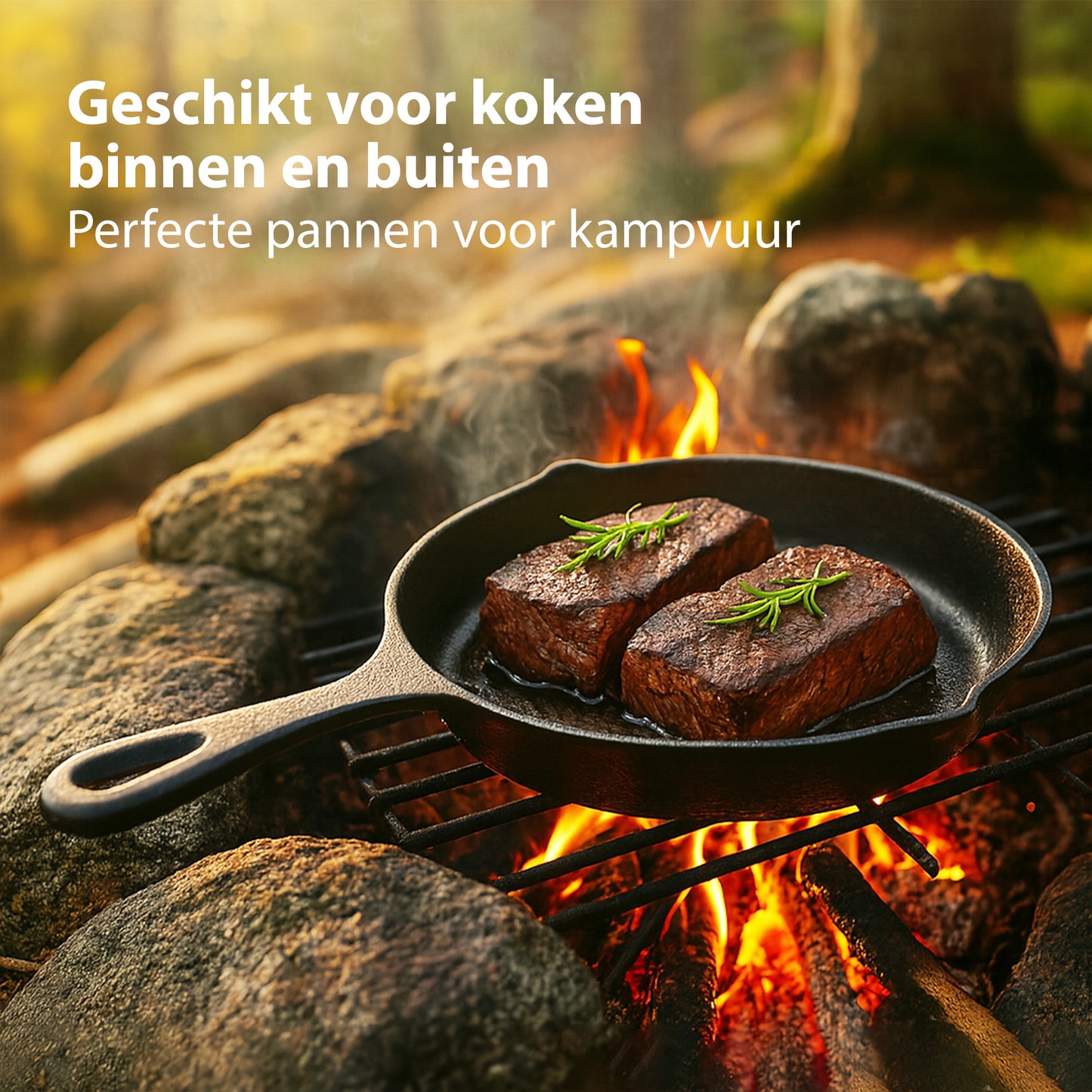 Chefino Gietijzeren Pannenset 3-delig – Skillet Set – Inductie & Oven