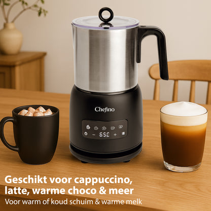 Chefino Melkopschuimer 4-in-1 – RVS – Vaatwasbestendig
