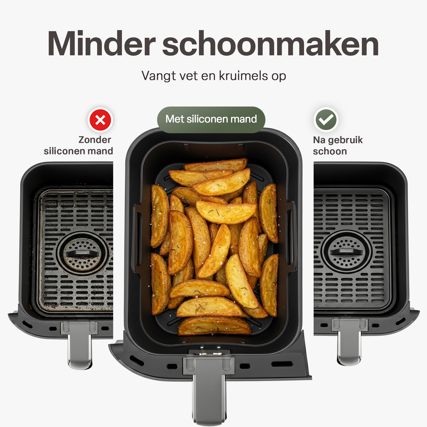 Chefino Airfryer Accessoires Set 10-delig – Dual Zone 7-10L – Siliconen & RVS