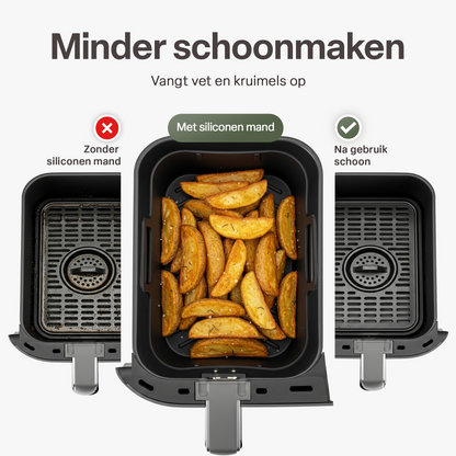 Chefino Airfryer Accessoires Set 10-delig – Dual Zone 7-10L – Siliconen & RVS