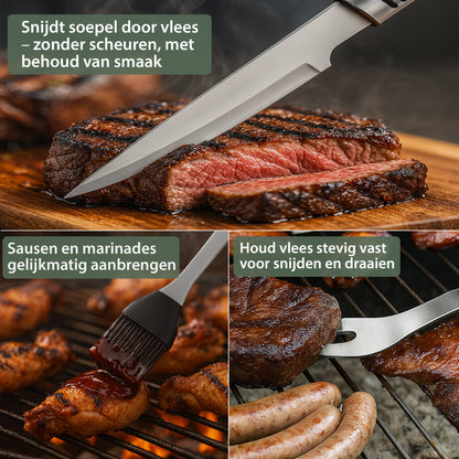 Chefino BBQ Accessoires 21-delig – RVS – Kamado Set