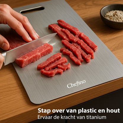 Chefino Titanium Snijplanken Set 3-delig – Antibacterieel & Krasvast