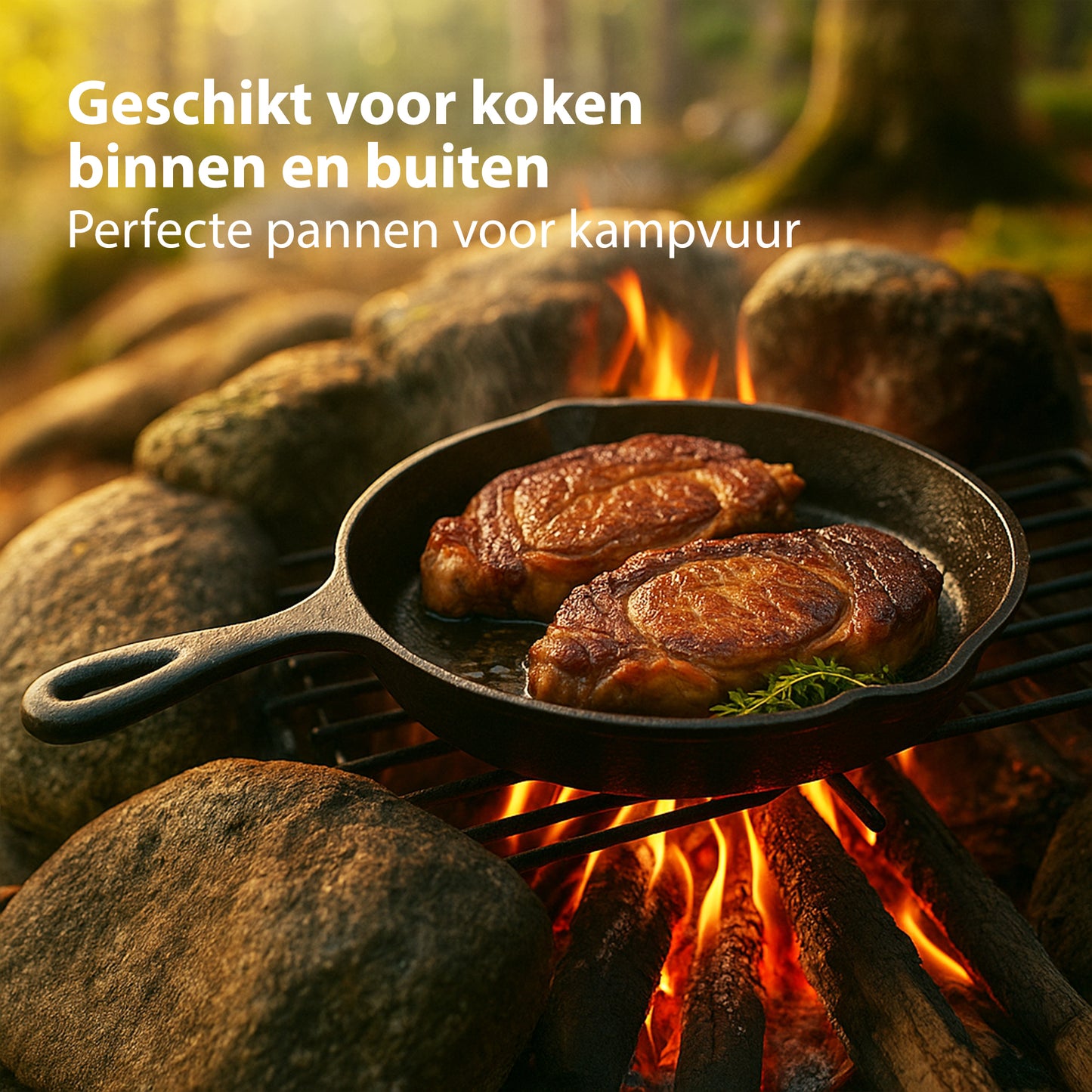 Chefino Gietijzeren Pannenset 3-delig – Skillet Set – Inductie & Oven