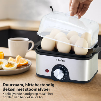 Chefino Eierkoker 8 Eieren – Elektrisch – RVS – Automatische Uitschakeling