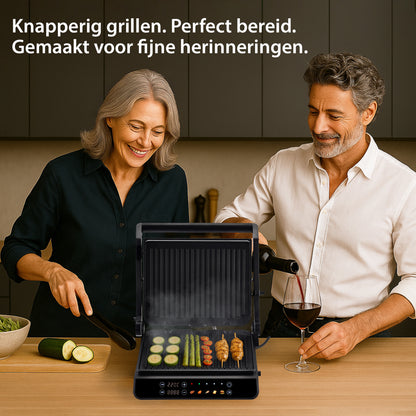 Chefino Contactgrill XL 2000W – PFAS-vrij – Uitneembare Platen – 180°