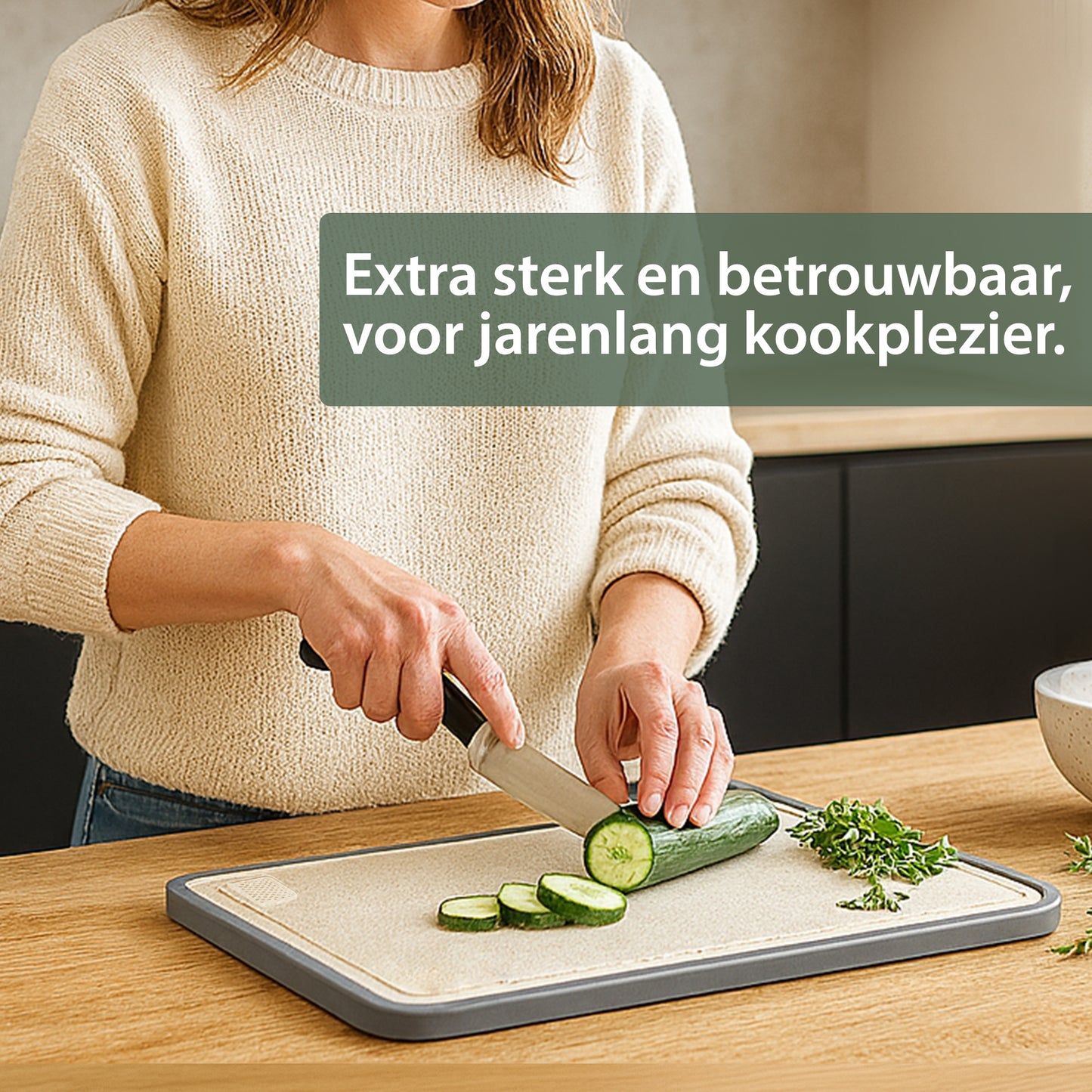 Chefino Titanium Cutting Board 38x26 cm – Double-Sided & Hygienic