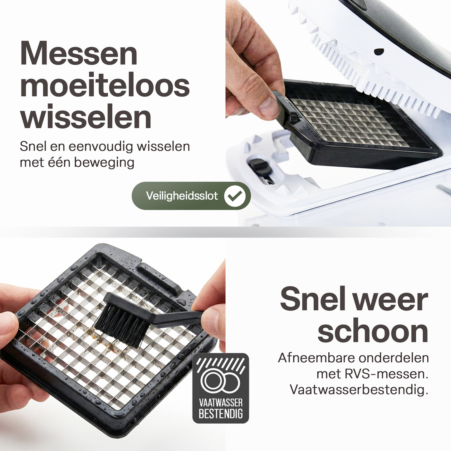 Chefino Squalo Groentesnijder Set – 8 RVS Messen – Met Opvangbak