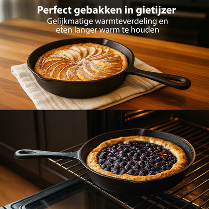 Chefino Gietijzeren Pannenset 3-delig – Skillet Set – Inductie & Oven