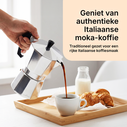Chefino Percolator 6 Kops – Moka Pot 270 ml – Aluminium Espressomaker