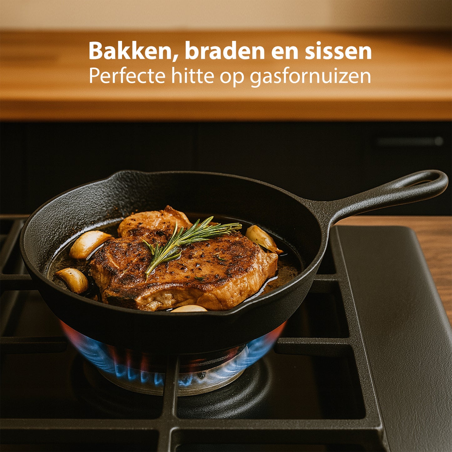 Chefino Gietijzeren Pannenset 3-delig – Skillet Set – Inductie & Oven
