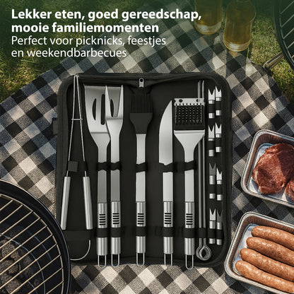 Chefino BBQ Accessoires 21-delig – RVS – Kamado Set