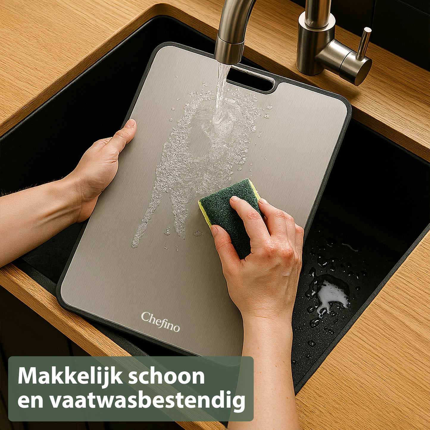 Chefino Titanium Cutting Board 38x26 cm – Double-Sided & Hygienic