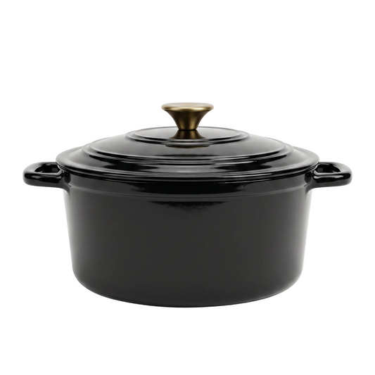 Chefino Gietijzeren Braadpan 26 cm Zwart – 5,7 L – Geëmailleerd – Inductie
