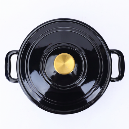 Chefino Gietijzeren Braadpan 26 cm Zwart – 5,7 L – Geëmailleerd – Inductie