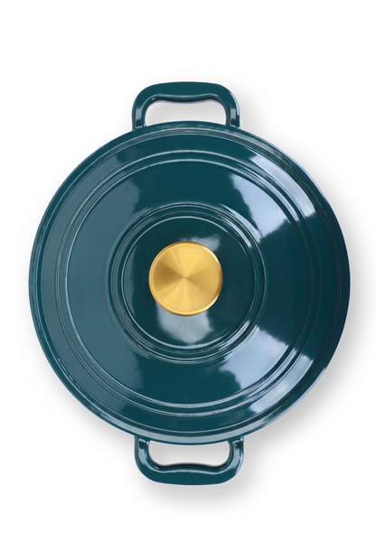Chefino Gietijzeren Braadpan 24 cm Groen – 4,5 L – Geëmailleerd – Inductie