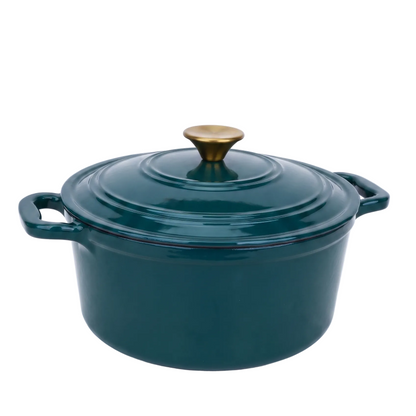 Chefino Gietijzeren Braadpan 24 cm Groen – 4,5 L – Geëmailleerd – Inductie