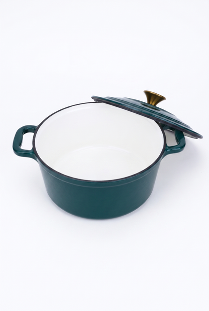 Chefino Gietijzeren Braadpan 26 cm Groen – 5,7 L – Geëmailleerd – Inductie