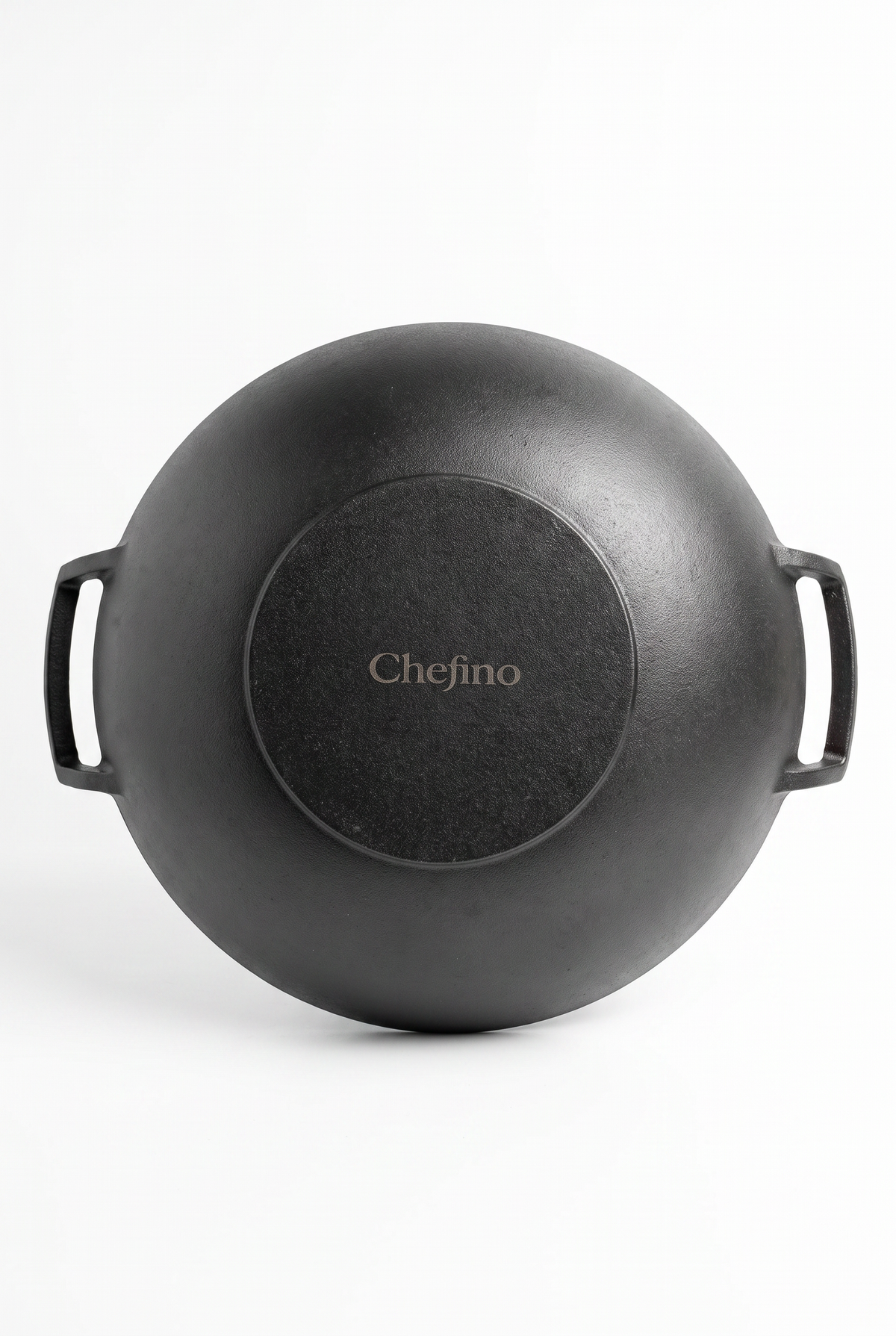 Chefino Gietijzeren Wok Ø36 cm – Houten Deksel – Pre-seasoned – Inductie