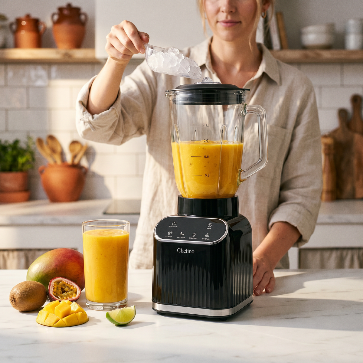 Chefino Blender 1400W – 1,5L Glazen Kan – Smoothie Blender