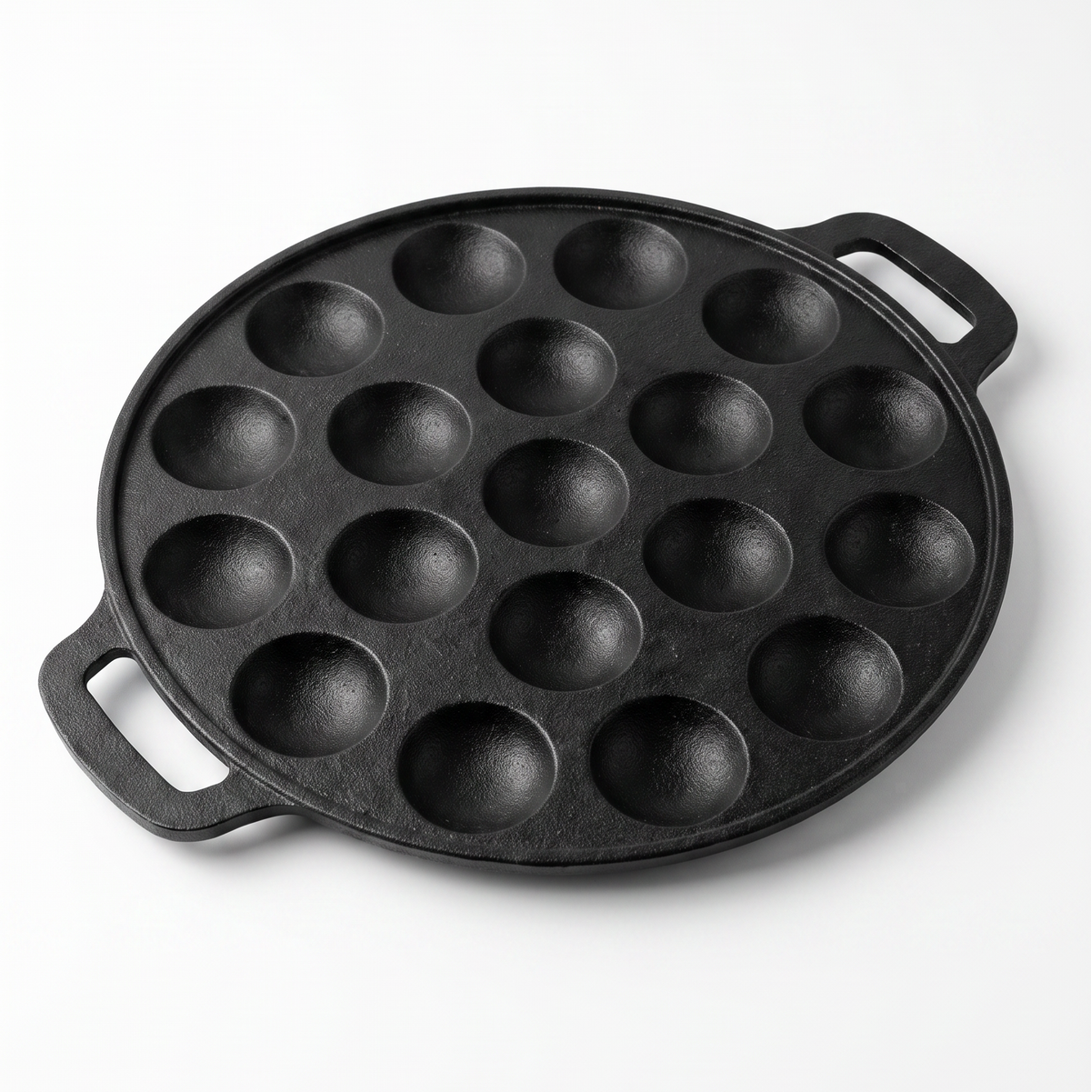 Chefino Poffertjespan Gietijzer 24 cm – 19 Poffertjes – Inductie & Oven