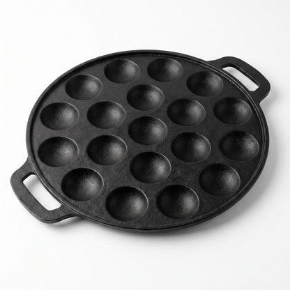 Chefino Poffertjespan Gietijzer 24 cm – 19 Poffertjes – Inductie & Oven