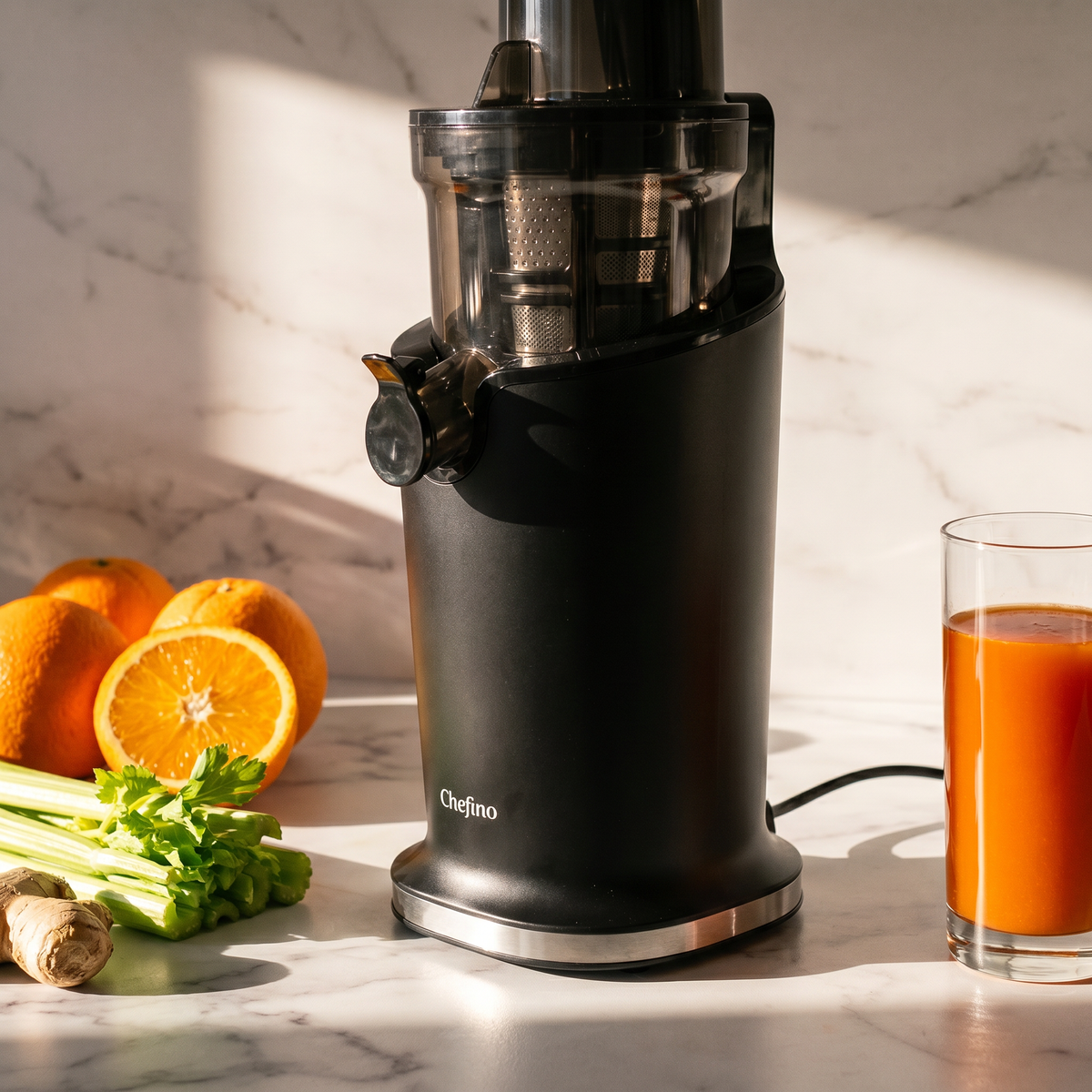 Chefino Slowjuicer – Koude Pers – 9 cm Vultrechter – Stil & Hoog Saprendement