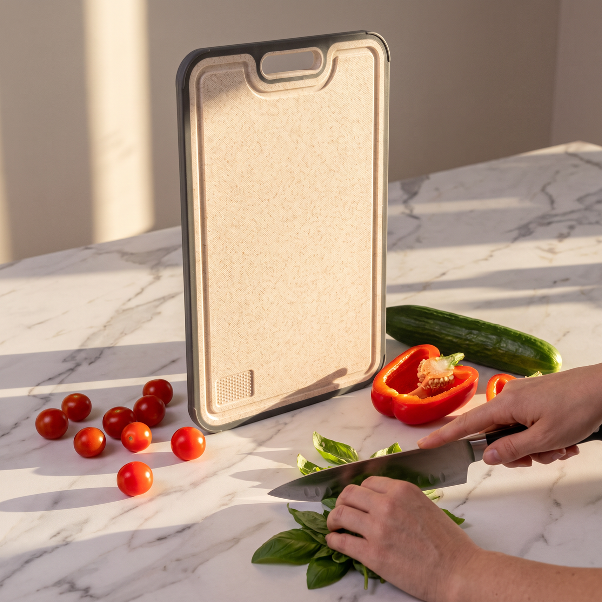 Chefino Titanium Snijplank 38x26 cm – Dubbelzijdig & Hygiënisch