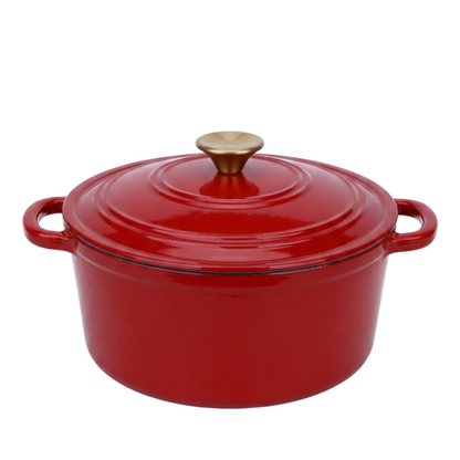 Chefino Gietijzeren Braadpan 24 cm Rood – 4,5 L – Geëmailleerd – Inductie
