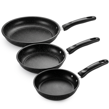 Chefino Koekenpannenset 3-delig – 20, 24 & 28 cm – PFAS-vrij – Antiaanbak