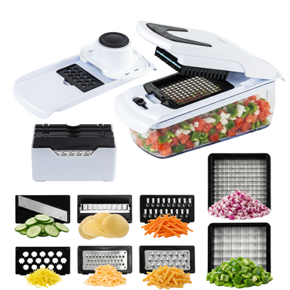 Chefino Verto Vegetable Slicer Set – 8 Blades – With Collection Container